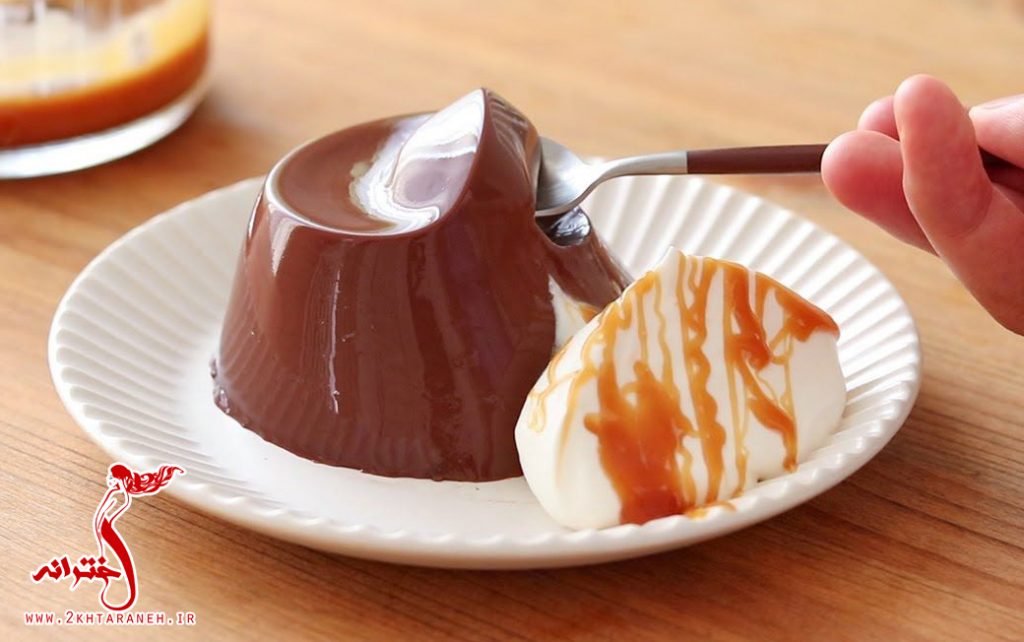 طرز تهیه دسر کرم کارامل کاکائویی