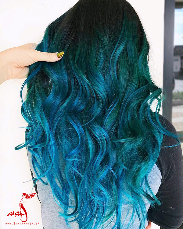 ترکیب رنگ مو سبز آبی اقیانوسی